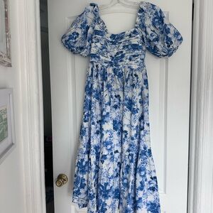 Abercrombie & Fitch White and Blue Floral Dress